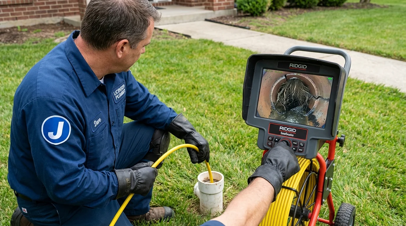 Sewer camera inspection being performed by Johns Plumbing LLC in Sylvester